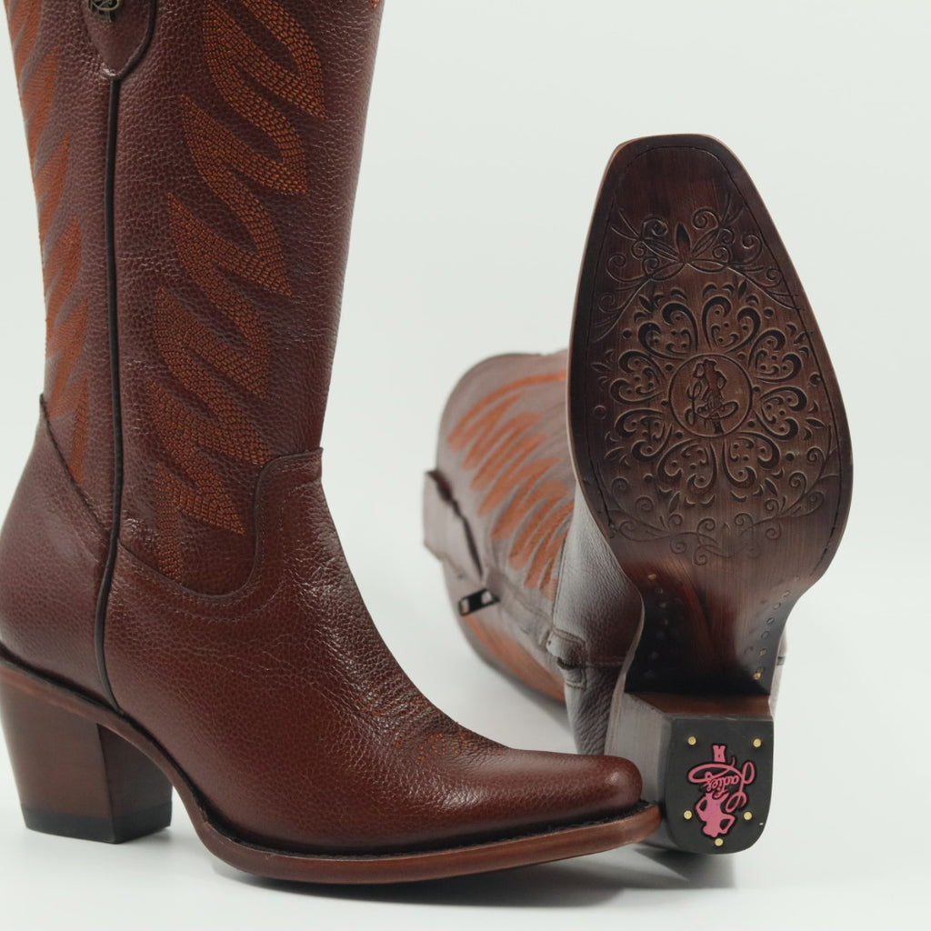 BOTA VAQUERA PARA DAMA DE PIEL MODELO BANDIDA SHEDRON
