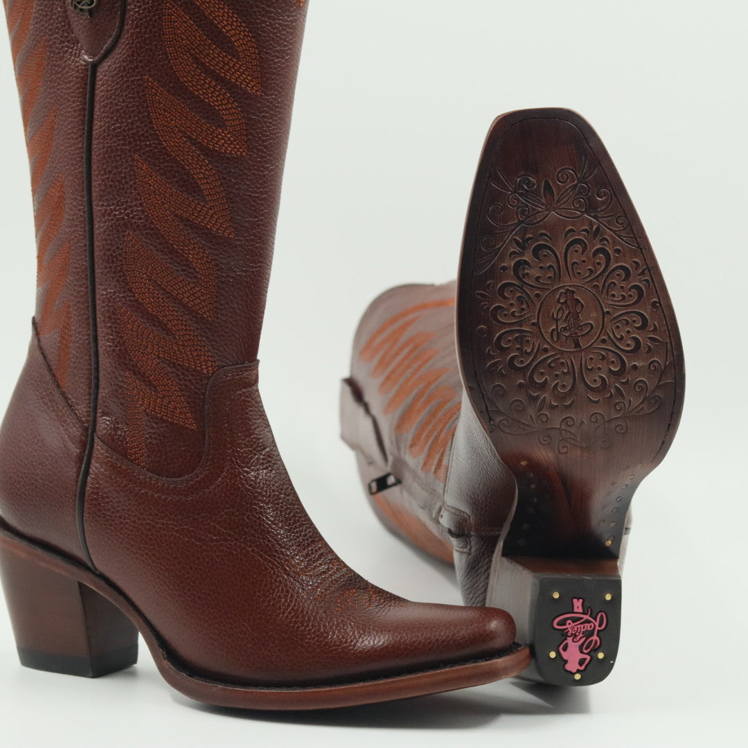 BOTA VAQUERA PARA DAMA DE PIEL MODELO BANDIDA SHEDRON