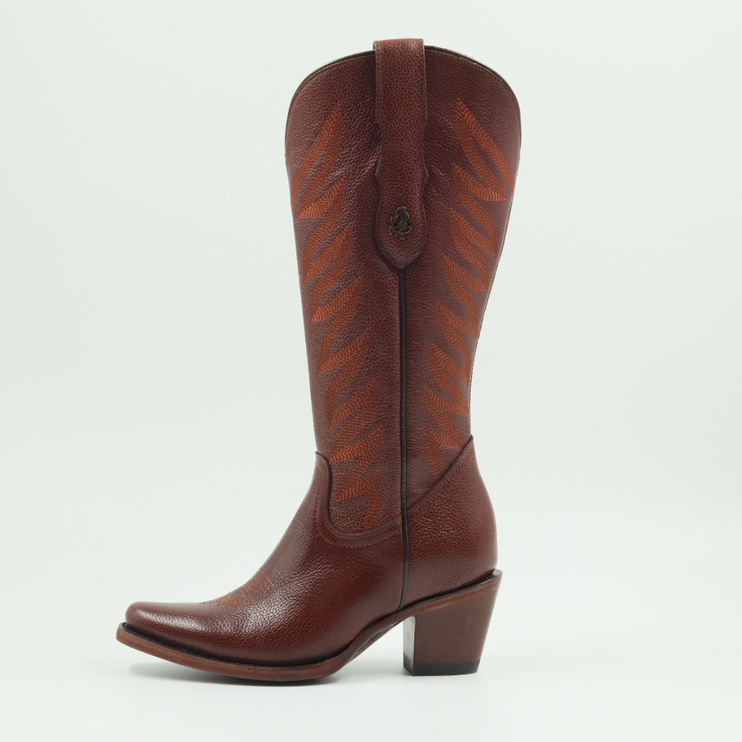 BOTA VAQUERA PARA DAMA DE PIEL MODELO BANDIDA