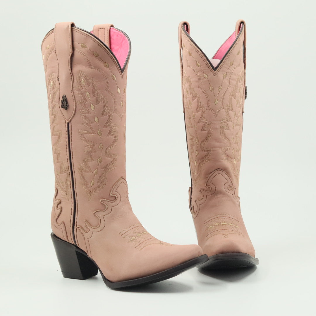 BOTA VAQUERA PARA DAMA DE PIEL MODELO BARBIE GLAM