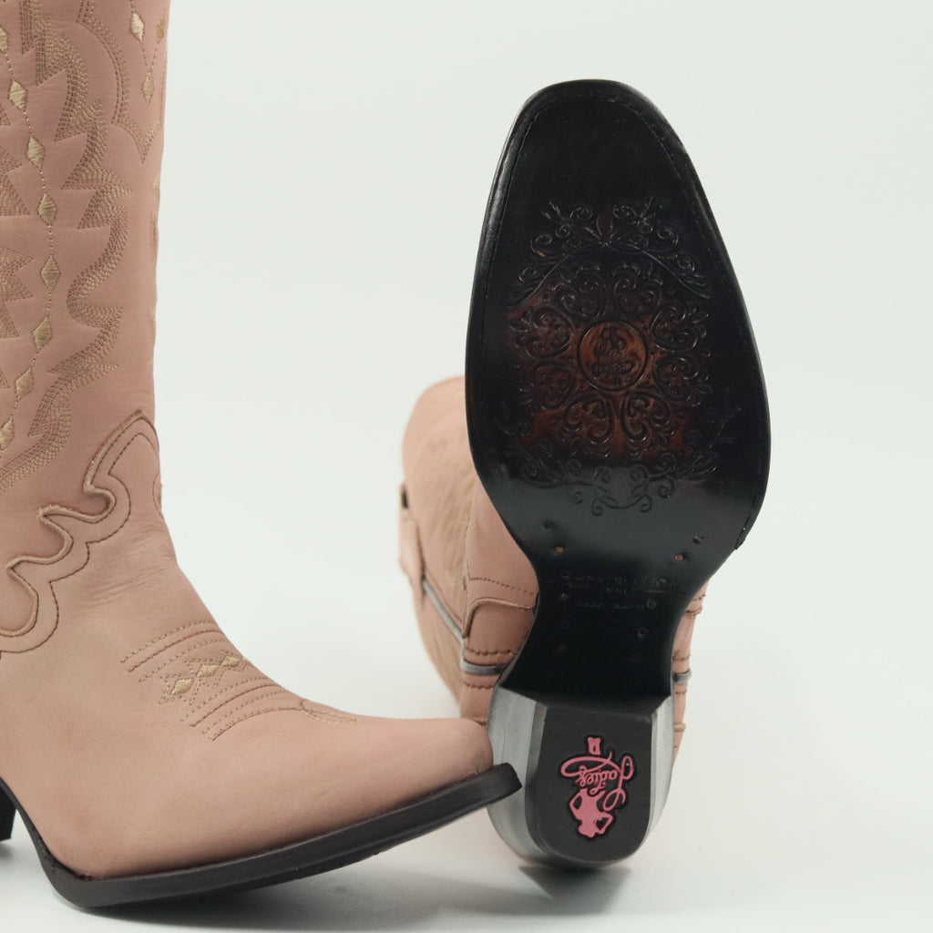 BOTA VAQUERA PARA DAMA DE PIEL MODELO BARBIE GLAM