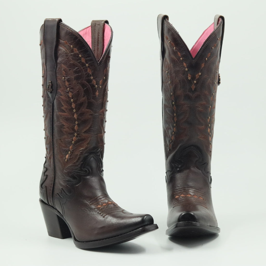 BOTA VAQUERA PARA DAMA DE PIEL MODELO BARBIE SHEDRON