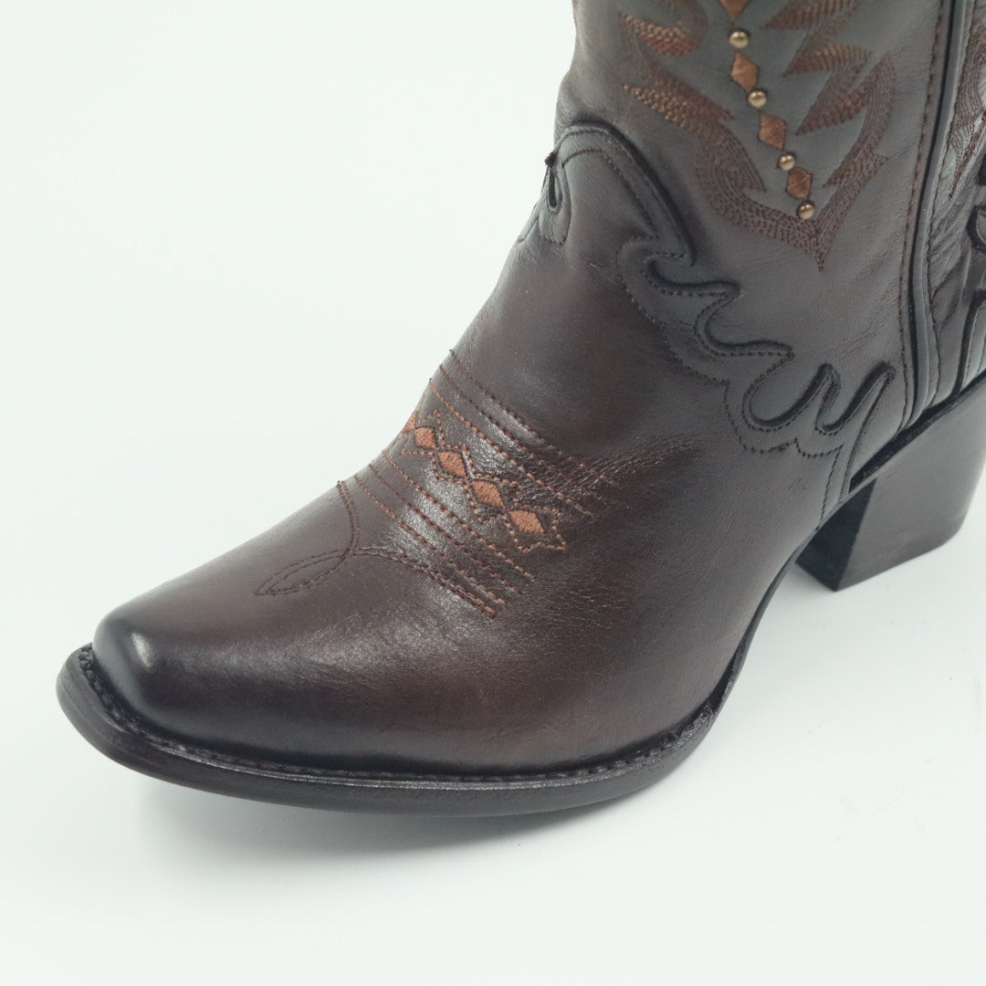 BOTA VAQUERA PARA DAMA DE PIEL MODELO BARBIE SHEDRON