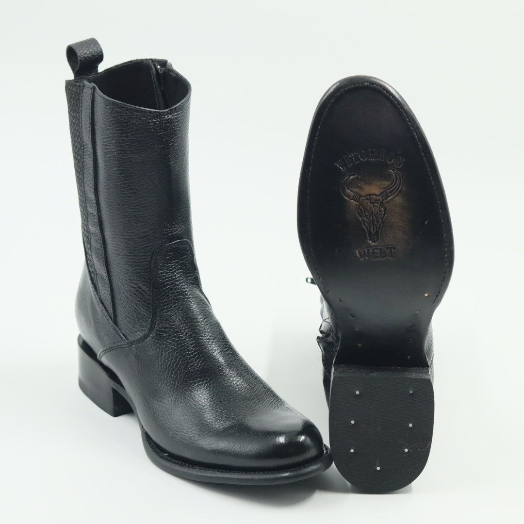 BOTA VENADO OVAL PARA CABALLERO NEGRO