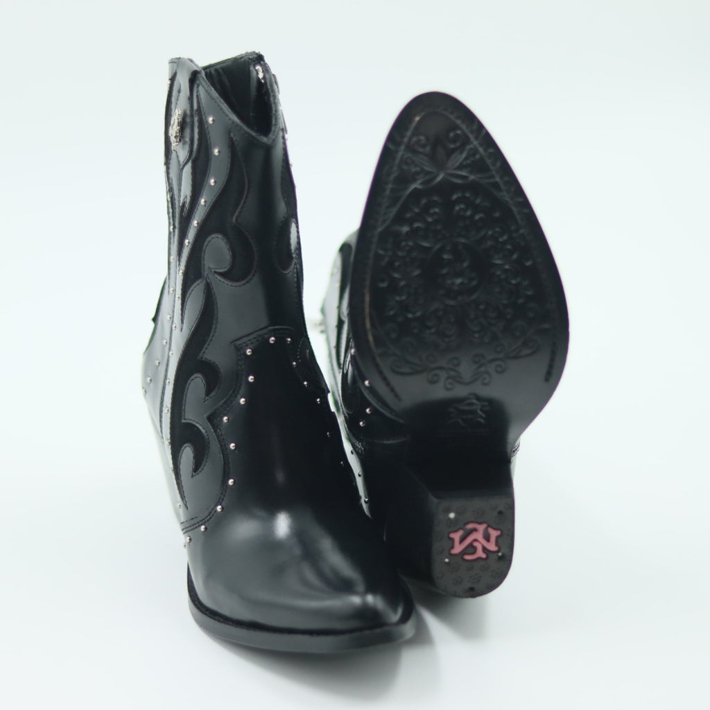 BOTIN VAQUERO PARA DAMA DE PIEL MODELO YUKON NEGRO