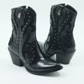 BOTIN VAQUERO PARA DAMA DE PIEL MODELO YUKON NEGRO
