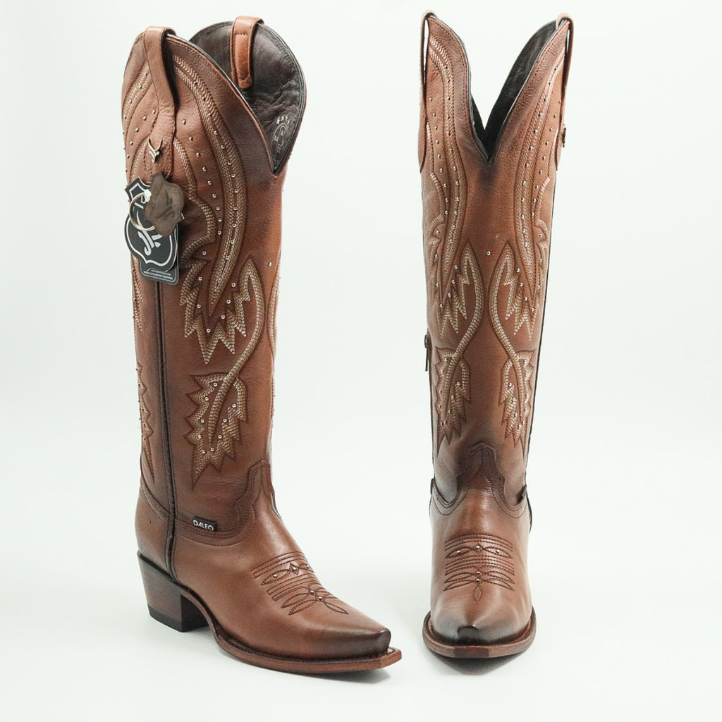 BOTA VAQUERA PARA DAMA DE PIEL VENADO MODELO PALMERA