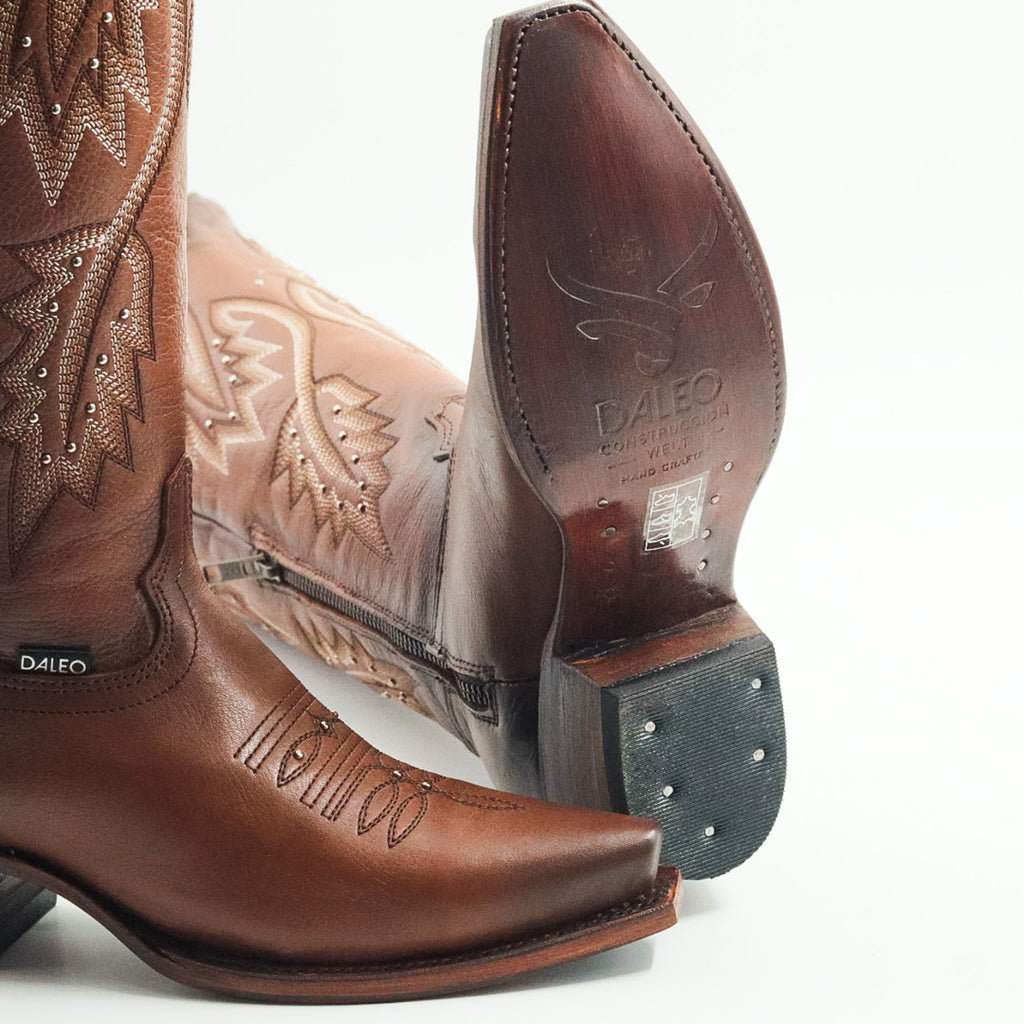 BOTA VAQUERA PARA DAMA DE PIEL VENADO MODELO PALMERA