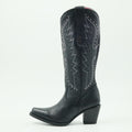 BOTA VAQUERA PARA DAMA DE PIEL MODELO LIBERTY NEGRO