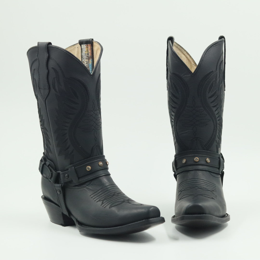 BOTA VAQUERA PARA DAMA DE PIEL MODELO 045 NEGRO