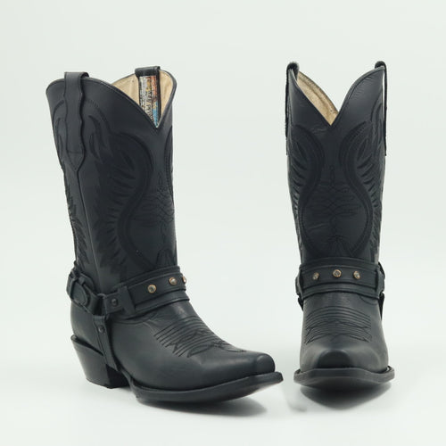 BOTA VAQUERA PARA DAMA DE PIEL MODELO 045 NEGRO