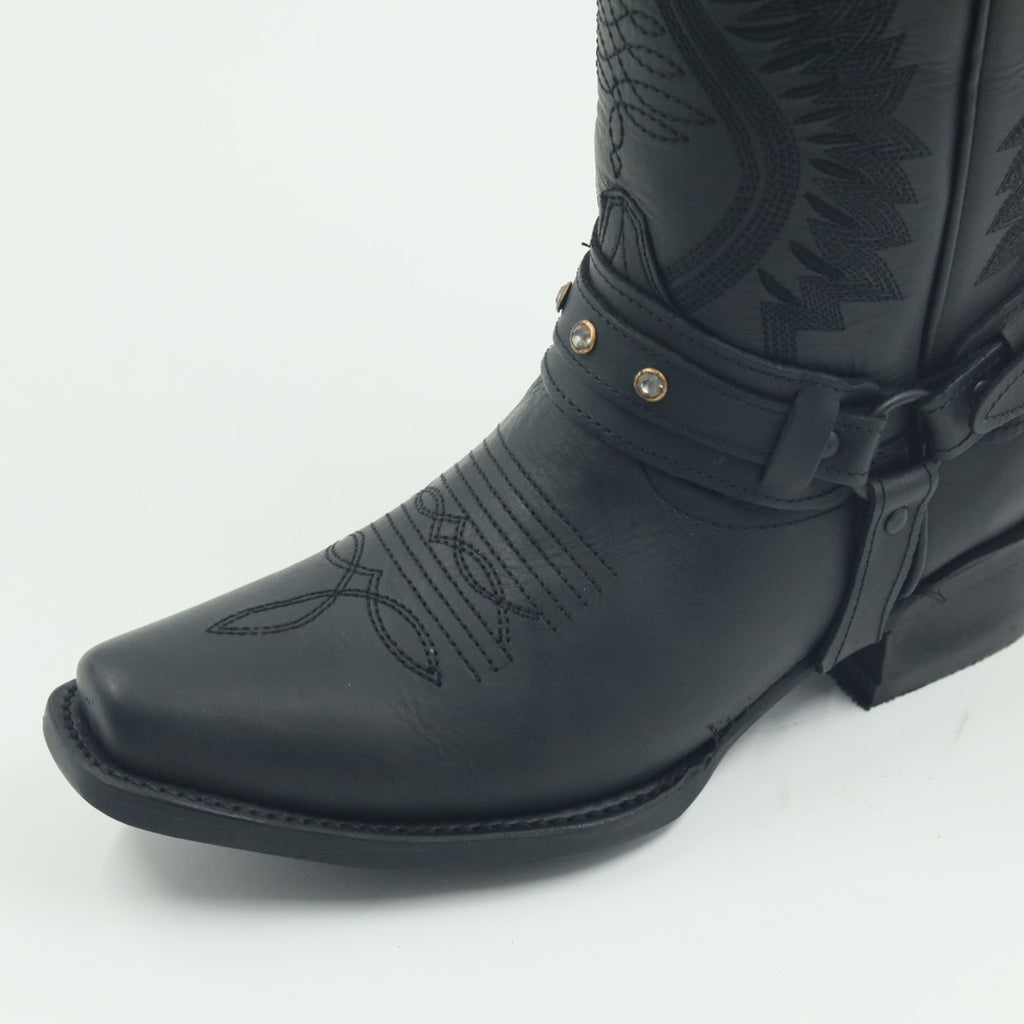 BOTA VAQUERA PARA DAMA DE PIEL MODELO 045 NEGRO
