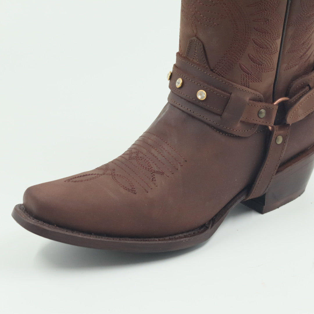 BOTA VAQUERA PARA DAMA DE PIEL MODELO PERA 045