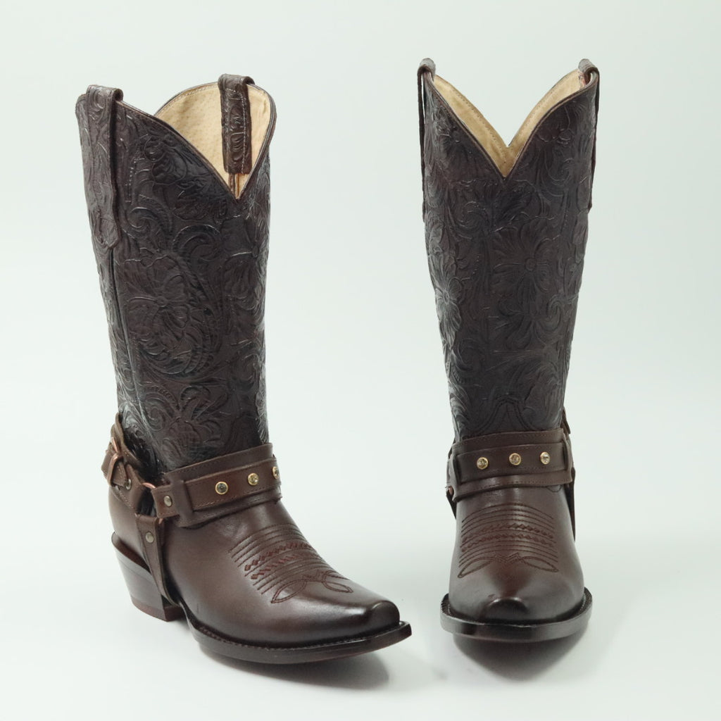 BOTA VAQUERA PARA DAMA DE PIEL MODELO PERA CINCELADA