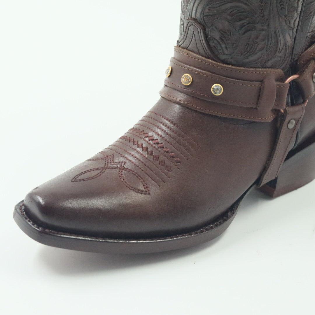 BOTA VAQUERA PARA DAMA DE PIEL MODELO PERA CINCELADA