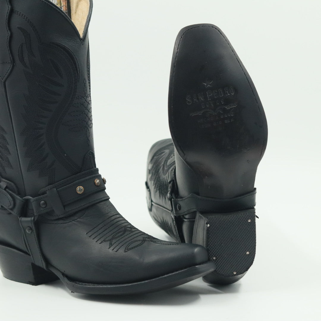 BOTA VAQUERA PARA DAMA DE PIEL MODELO 045 NEGRO