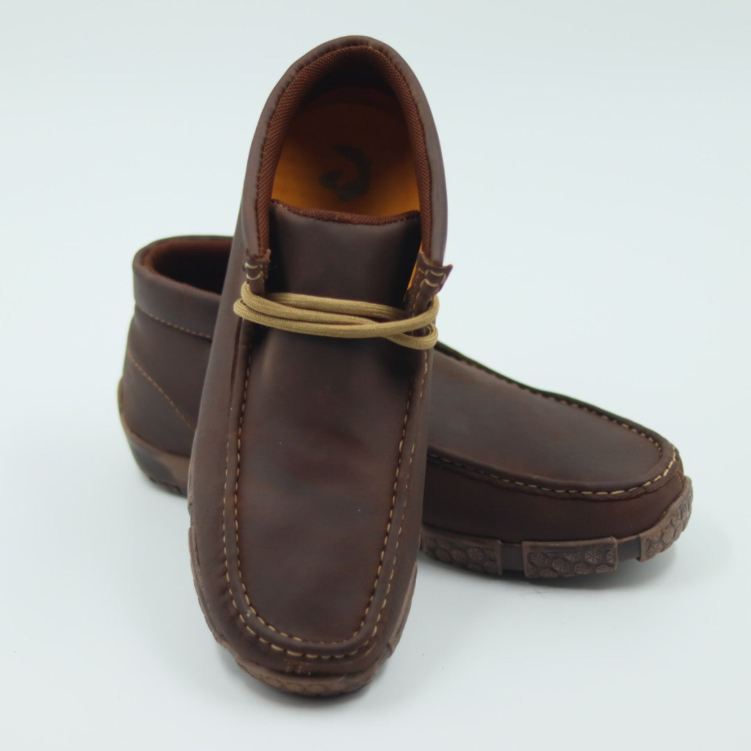 ZAPATO PARA CABALLERO DE PIEL MODELO WALLABI LISO TABACO