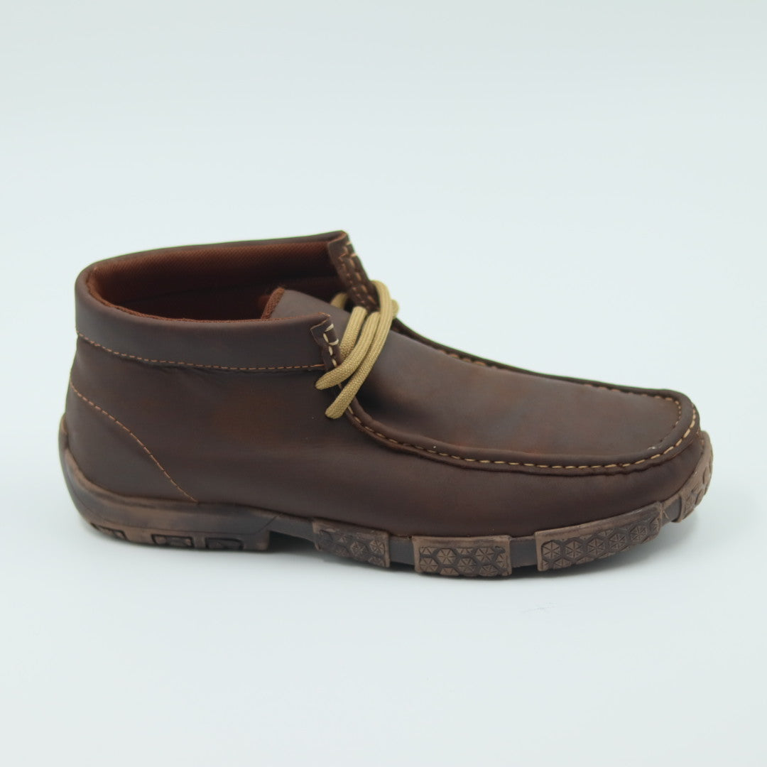ZAPATO PARA CABALLERO DE PIEL MODELO WALLABI LISO TABACO