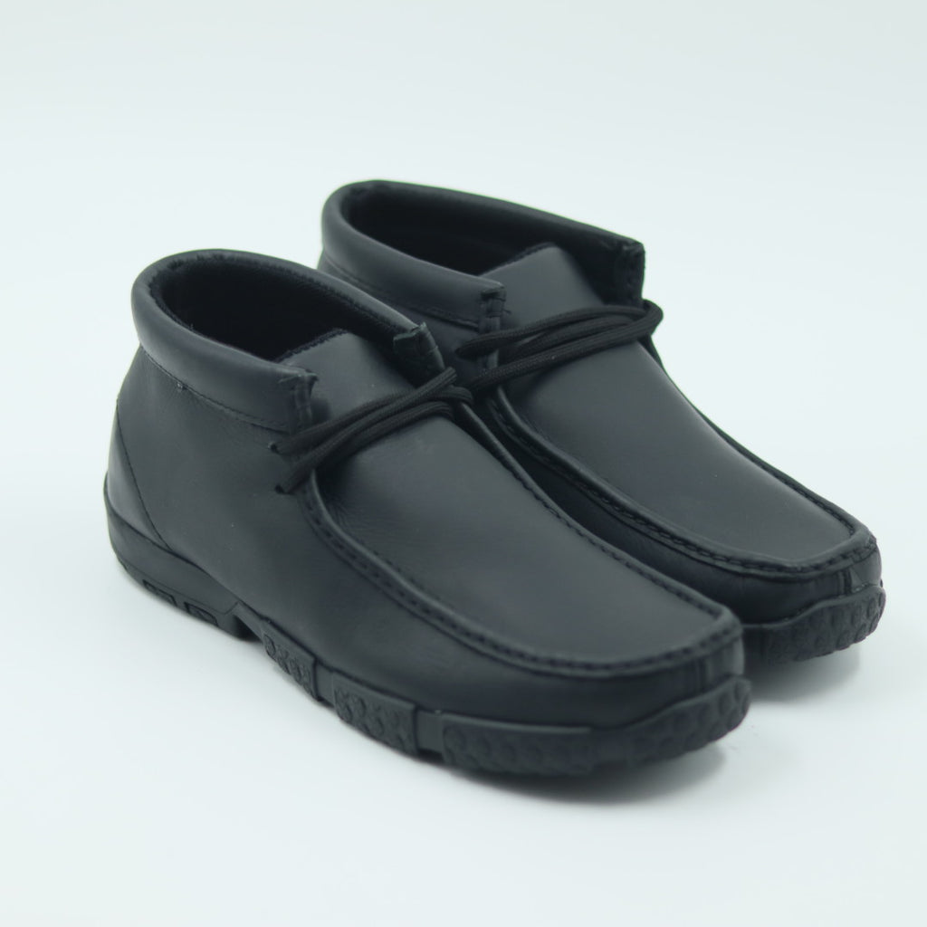 ZAPATO PARA CABALLERO DE PIEL MODELO WALLABI LISO NEGRO