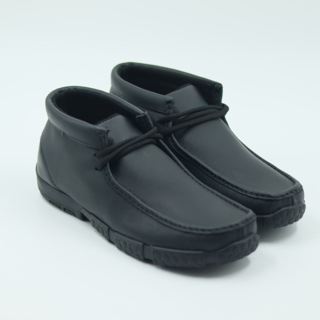 ZAPATO PARA CABALLERO DE PIEL MODELO WALLABI LISO NEGRO