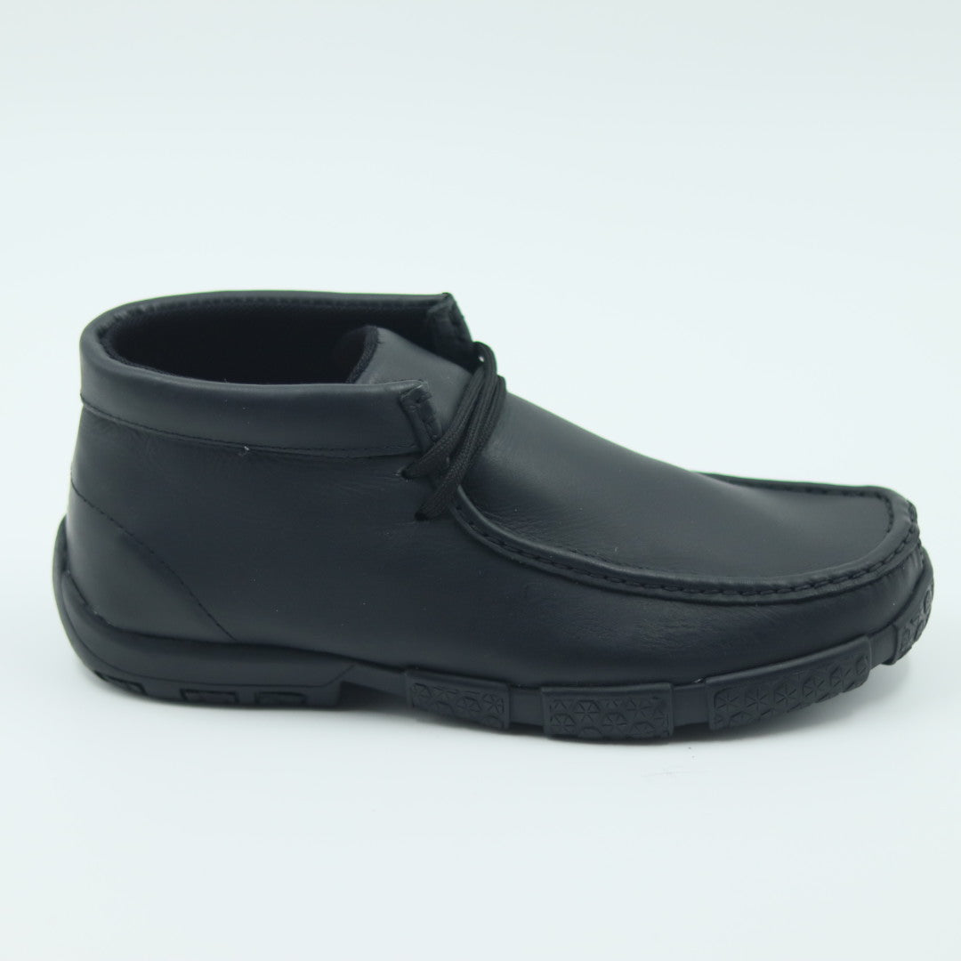 ZAPATO PARA CABALLERO DE PIEL MODELO WALLABI LISO NEGRO